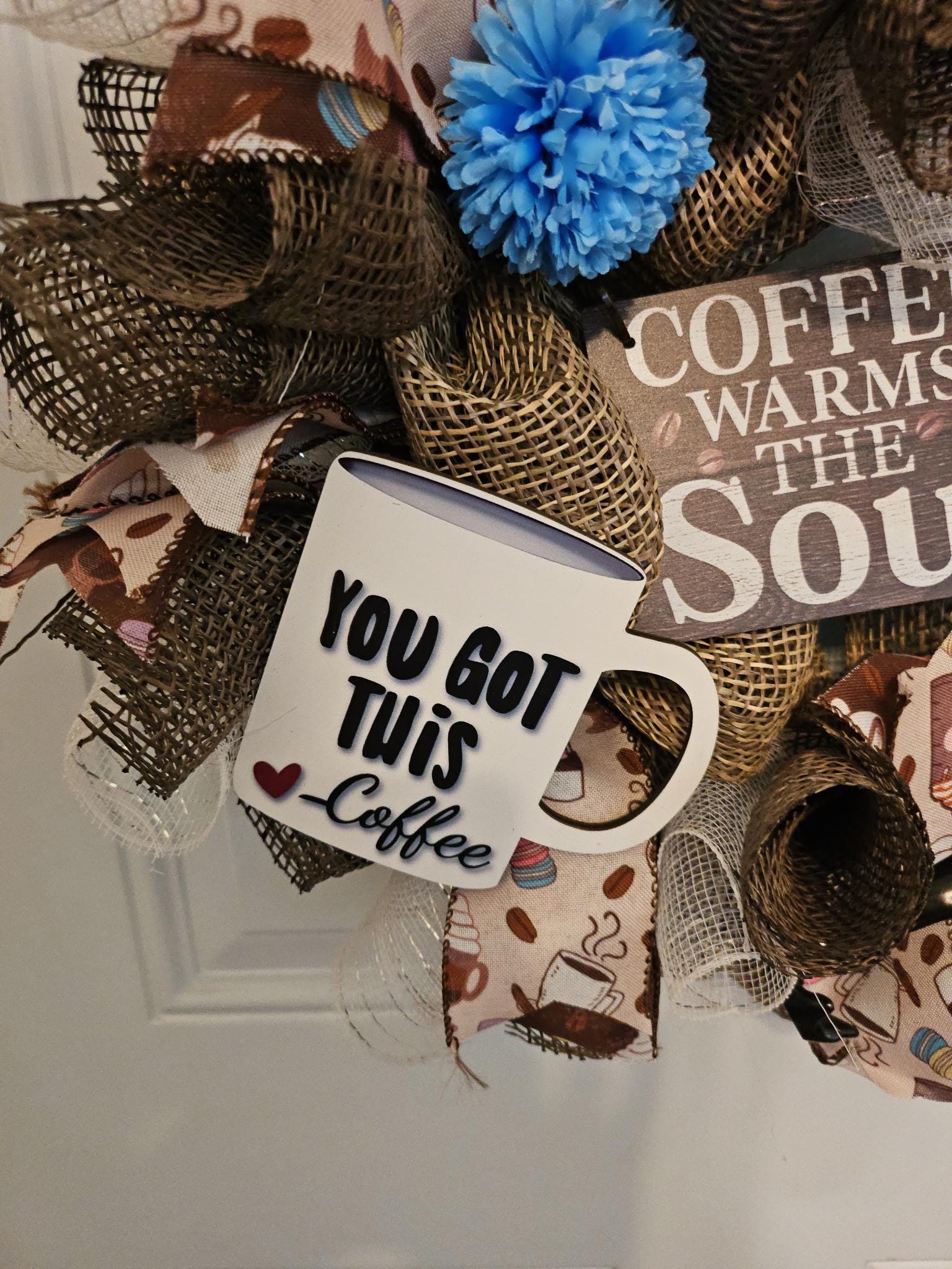 Coffee Warms the Soul Gnome Wreath image 3