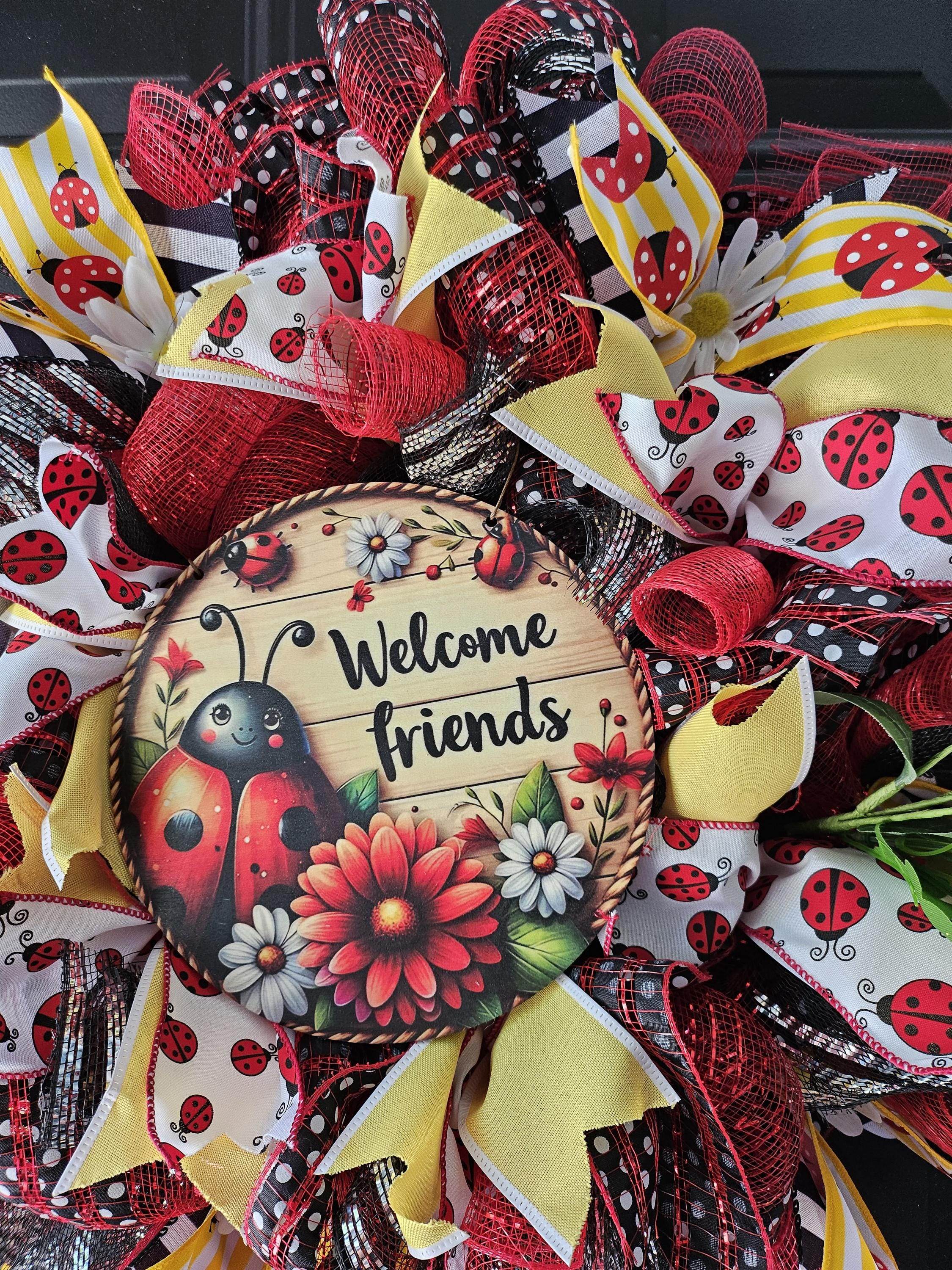 Large Ladybug Wreath